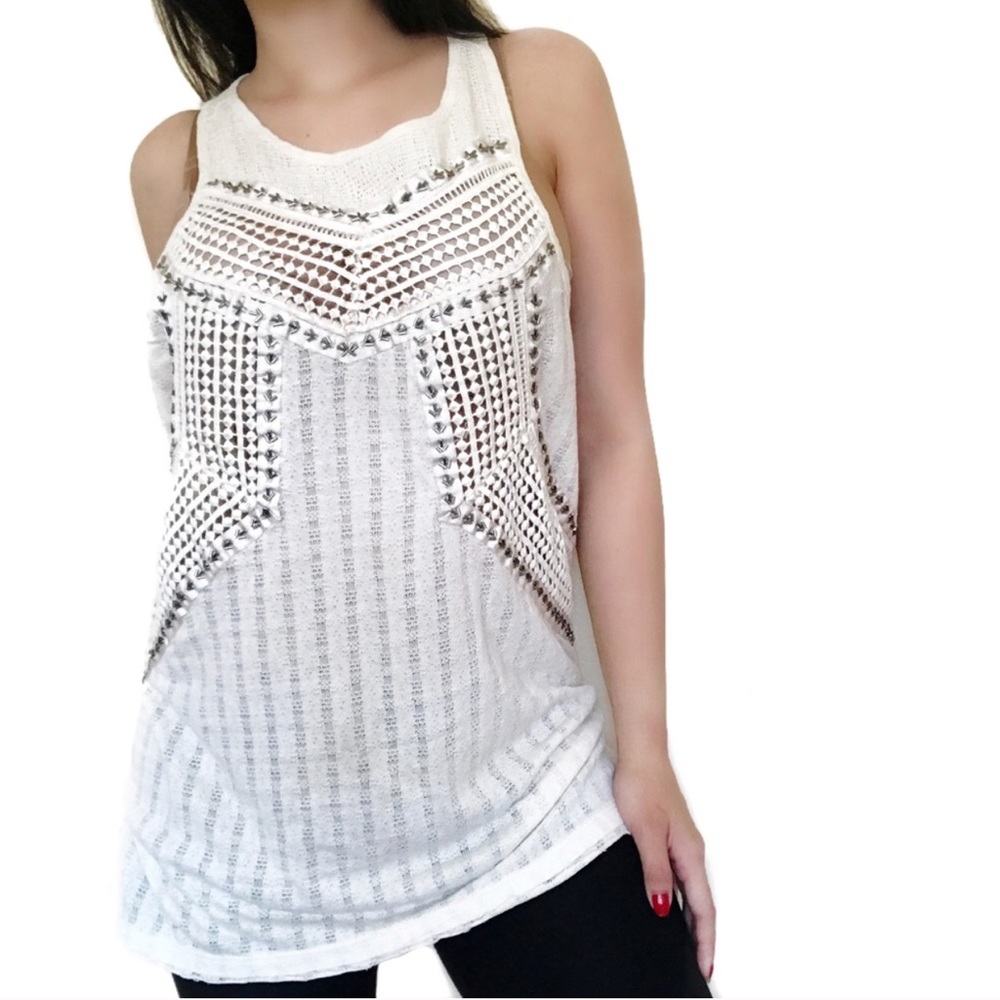 Free People embroidered bead tank - Picture 2 of 5